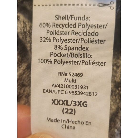 Avia Women's XXXL(22) Brushed Fleece Lined 1/4 Zip Top Vivid White Black Soot - Picture 9 of 12